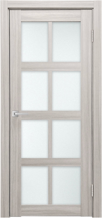 Межкомнатная дверь Легенда К-8 тон Белая лиственница Остекление Сатинат белое