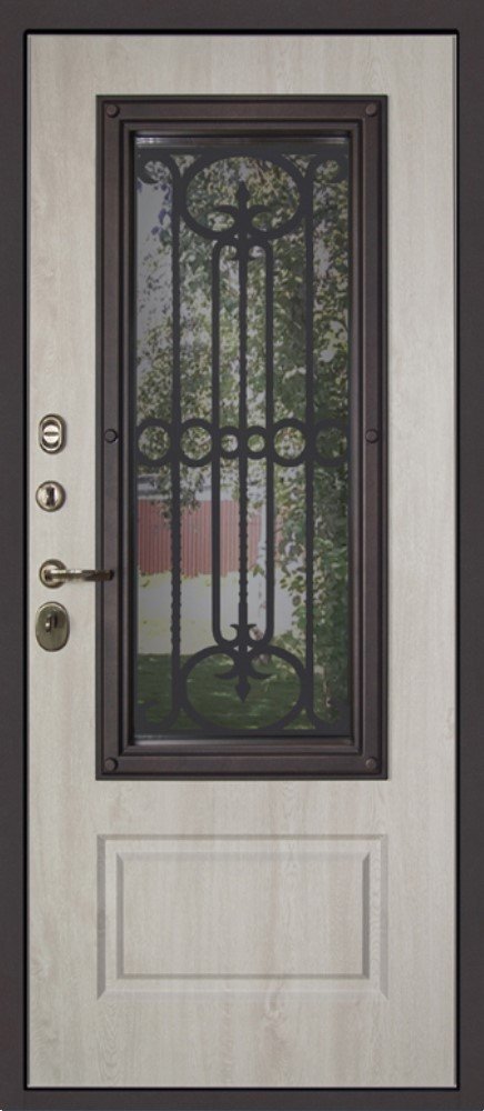 Товар Дверь Аляска с Окном и Лазерной Резкой Терморазрыв DIS007259