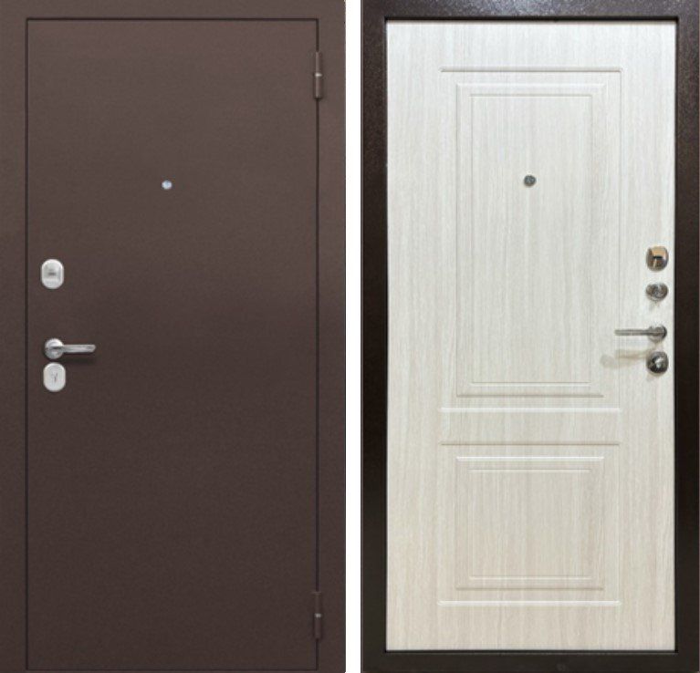 Дверь MXD Союз 70мм Антик Медь - панель Лиственница беленая DIS007234