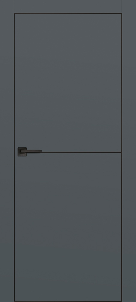 Межкомнатная дверь PX-19 черная кромка с 4-х ст. Графит матовый