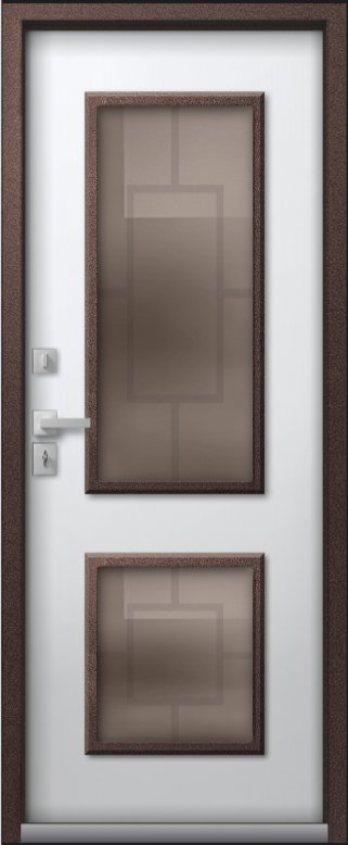 Товар Дверь Термо Premium 1 Шоколадный Муар - Кашемир Белый DIS007382