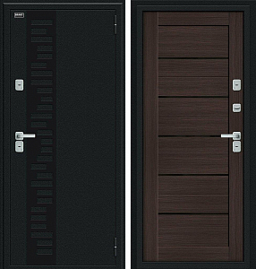 Товар Дверь Thermo Техно Декор Букле черное/Wenge Veralinga BR4577