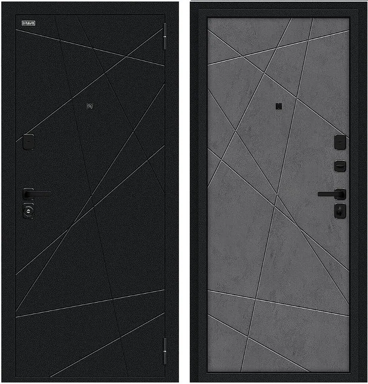 Фото Дверь Браво Граффити-5/SBlack Букле черное/Slate Art DIS007412
